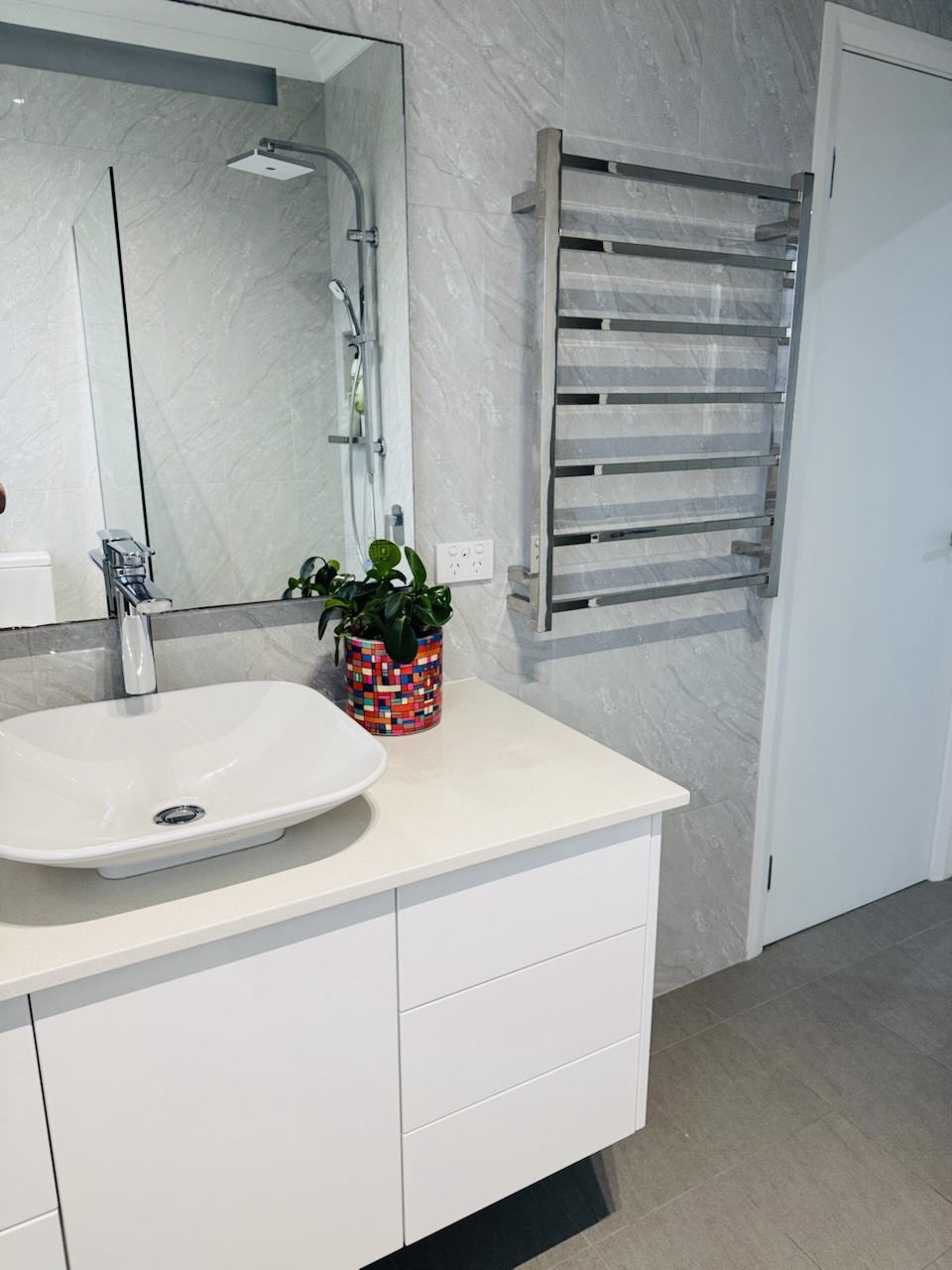 Ensuite detail with heated towel rail